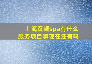 上海汉顿spa有什么服务项目嘛现在还有吗