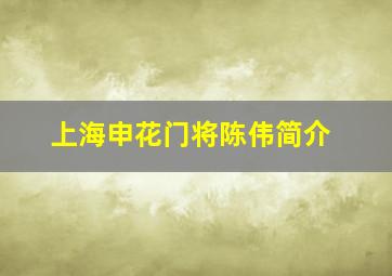 上海申花门将陈伟简介