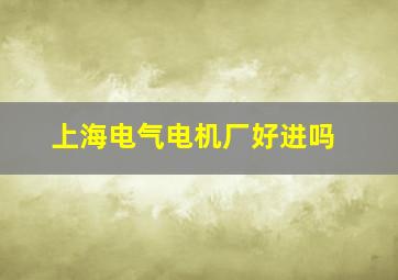 上海电气电机厂好进吗