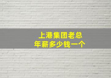 上港集团老总年薪多少钱一个