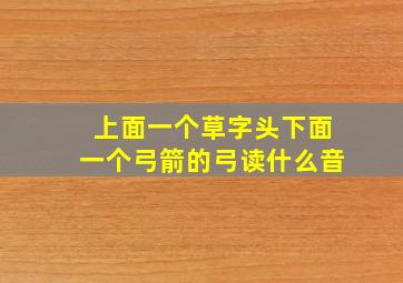 上面一个草字头下面一个弓箭的弓读什么音