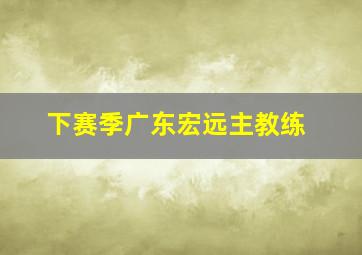 下赛季广东宏远主教练