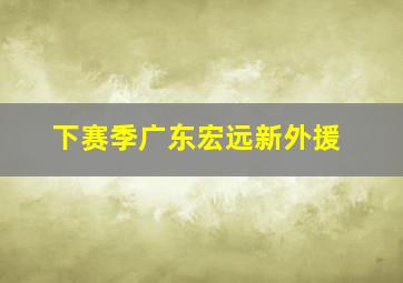 下赛季广东宏远新外援