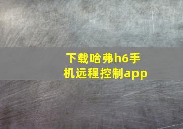 下载哈弗h6手机远程控制app