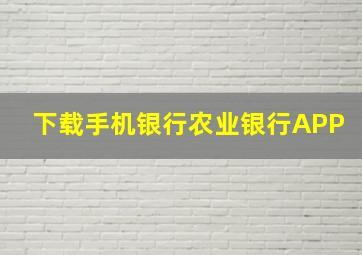 下载手机银行农业银行APP