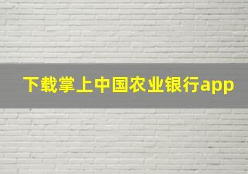 下载掌上中国农业银行app