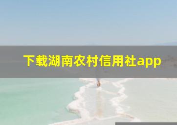 下载湖南农村信用社app