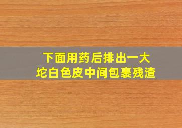 下面用药后排出一大坨白色皮中间包裹残渣