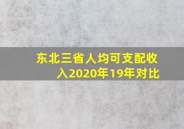 东北三省人均可支配收入2020年19年对比