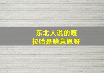 东北人说的嘎拉哈是啥意思呀