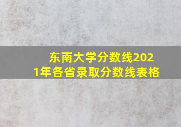 东南大学分数线2021年各省录取分数线表格