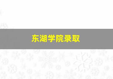 东湖学院录取