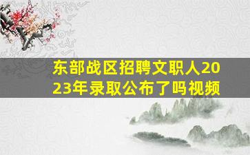 东部战区招聘文职人2023年录取公布了吗视频