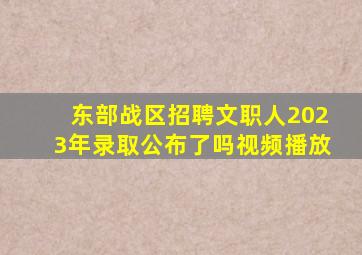 东部战区招聘文职人2023年录取公布了吗视频播放