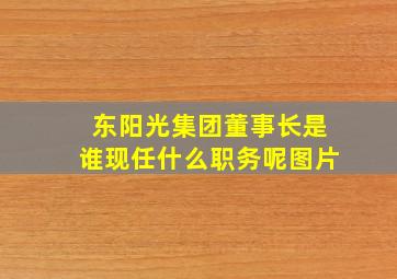 东阳光集团董事长是谁现任什么职务呢图片