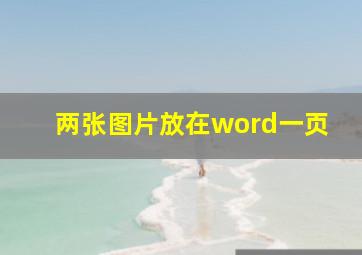 两张图片放在word一页