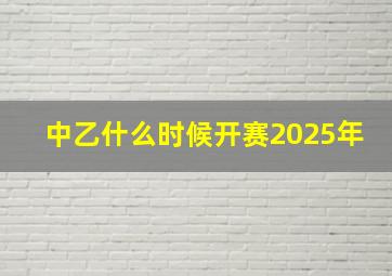 中乙什么时候开赛2025年