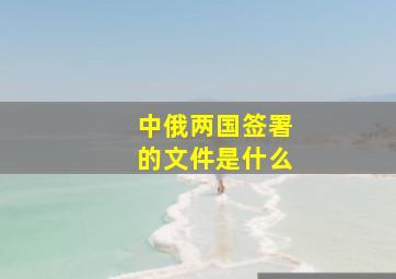 中俄两国签署的文件是什么