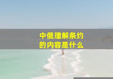 中俄理解条约的内容是什么