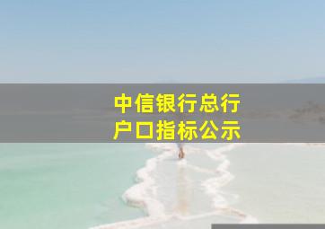 中信银行总行户口指标公示