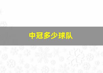 中冠多少球队