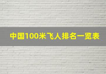 中国100米飞人排名一览表