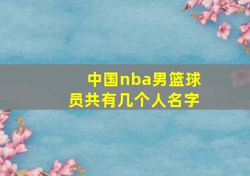 中国nba男篮球员共有几个人名字