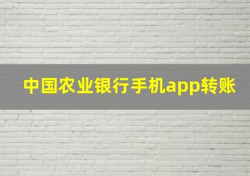 中国农业银行手机app转账