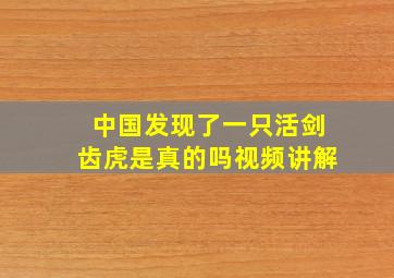 中国发现了一只活剑齿虎是真的吗视频讲解