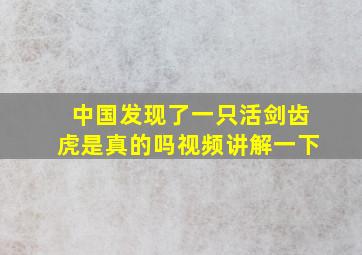 中国发现了一只活剑齿虎是真的吗视频讲解一下