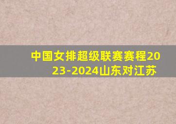 中国女排超级联赛赛程2023-2024山东对江苏