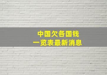 中国欠各国钱一览表最新消息