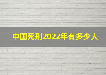 中国死刑2022年有多少人