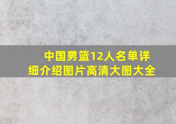 中国男篮12人名单详细介绍图片高清大图大全