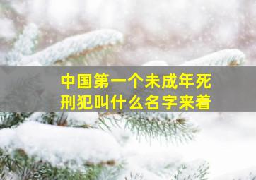 中国第一个未成年死刑犯叫什么名字来着