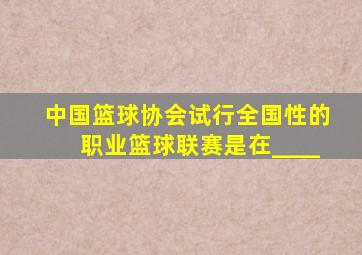 中国篮球协会试行全国性的职业篮球联赛是在____