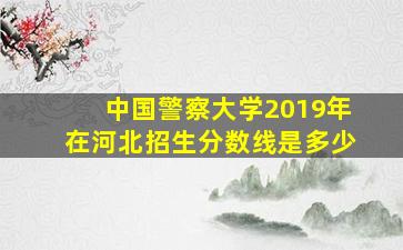 中国警察大学2019年在河北招生分数线是多少