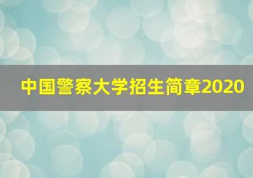 中国警察大学招生简章2020