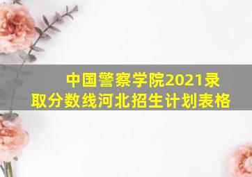 中国警察学院2021录取分数线河北招生计划表格