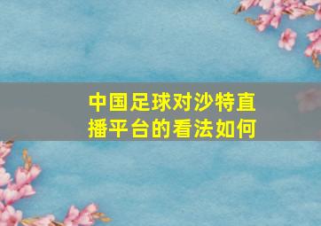 中国足球对沙特直播平台的看法如何