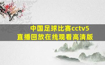 中国足球比赛cctv5直播回放在线观看高清版