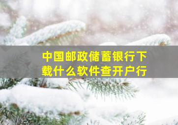 中国邮政储蓄银行下载什么软件查开户行