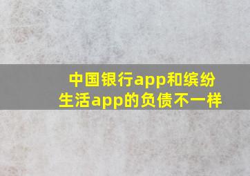 中国银行app和缤纷生活app的负债不一样