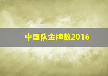 中国队金牌数2016