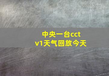 中央一台cctv1天气回放今天