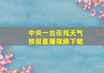 中央一台在线天气预报直播视频下载