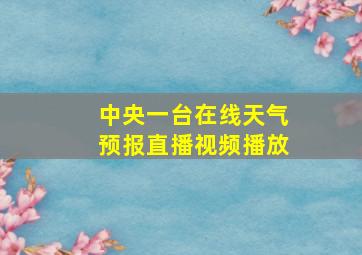 中央一台在线天气预报直播视频播放