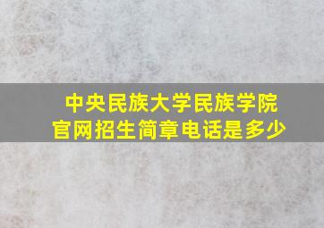 中央民族大学民族学院官网招生简章电话是多少