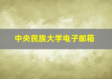 中央民族大学电子邮箱