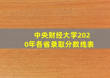 中央财经大学2020年各省录取分数线表